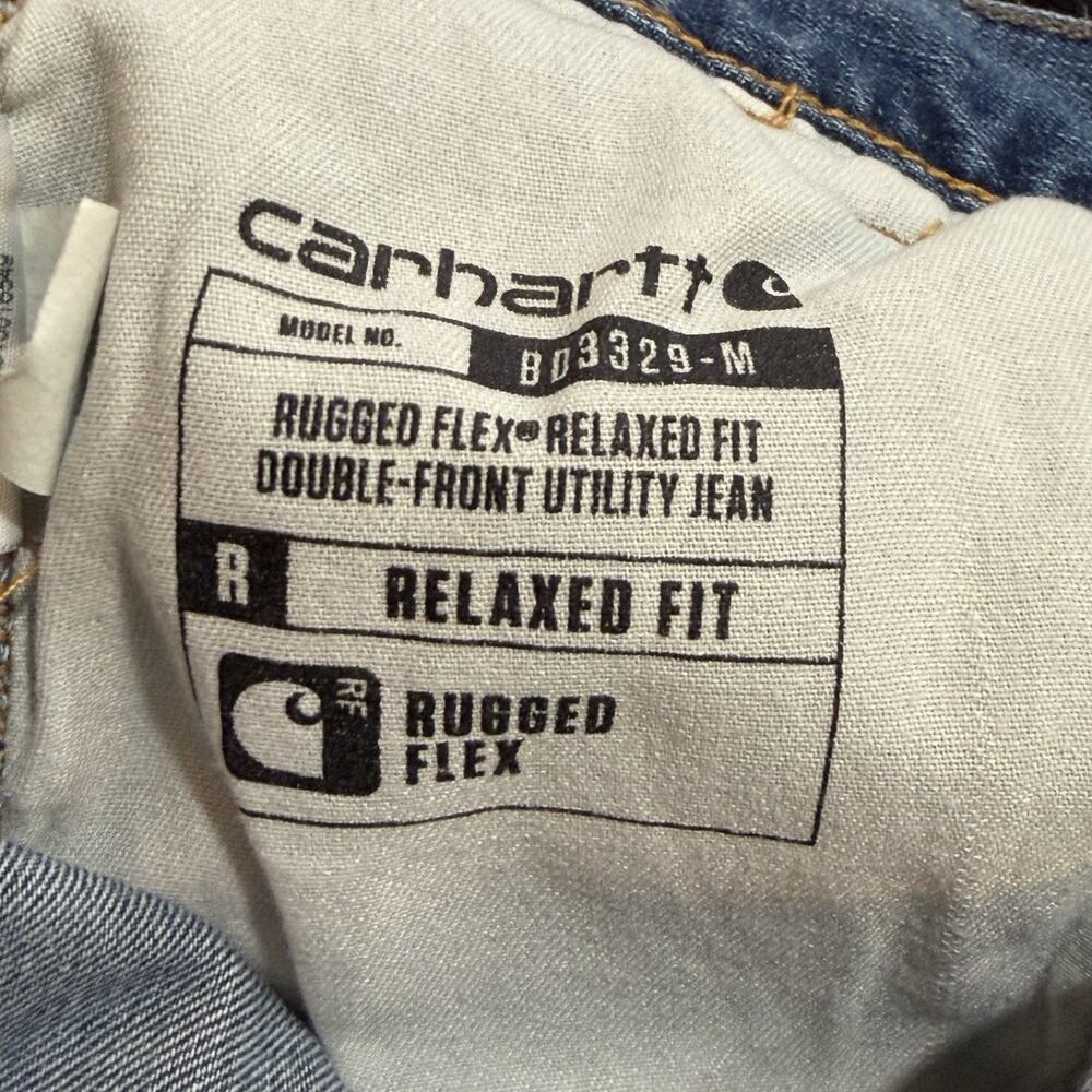 Carthartt Mens 33x32 Jeans Blue Double Knee Loose Relaxed Fit Carpenter utility - Picture 7 of 11